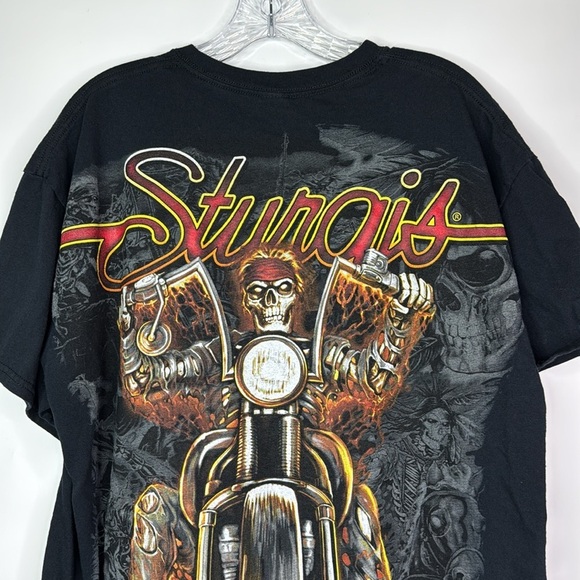 Sturgis 2019 Black Hills Biker Rally Black AOP Tshirt Size XL - Picture 6 of 9